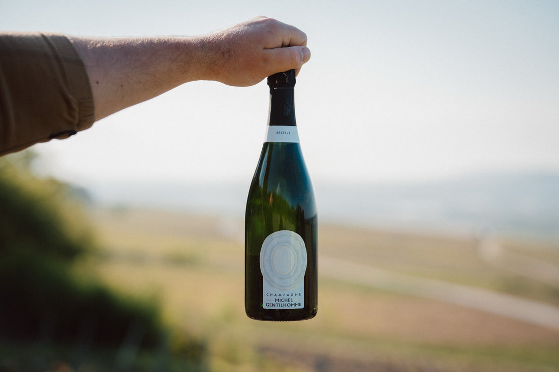 Bouteille de Réserve tenue au-dessus de la vallée